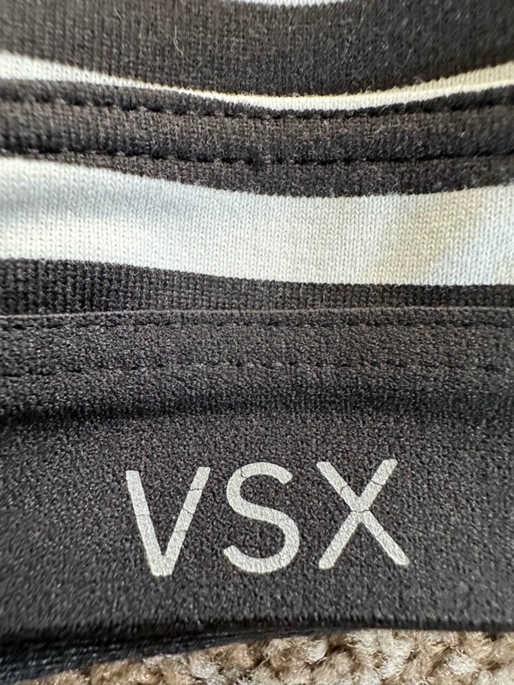 Victoria's Secret VSX Sport Underwire Padded Sports Bra 32C Black White Stripe - Picture 5 of 7